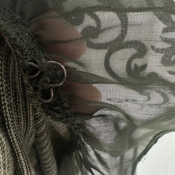 Guinevere Womens Ruffle Trim Striped Cardigan Sweater Jacket Size S - Picture 14 of 16